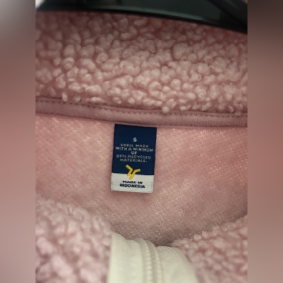 Old Navy Plush Pink Quarter-Zip Sherpa - Picture 2 of 5